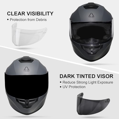 Full Face Motorcycle Helmet with Tinted and Clear Visor X5617