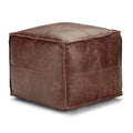 Brown Genuine Leather Pouf H1447