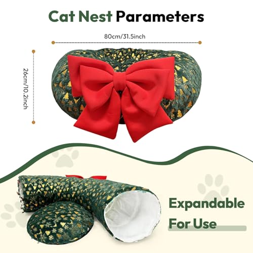 Green Plush Cat Tunnel with Ball Toy N62913
