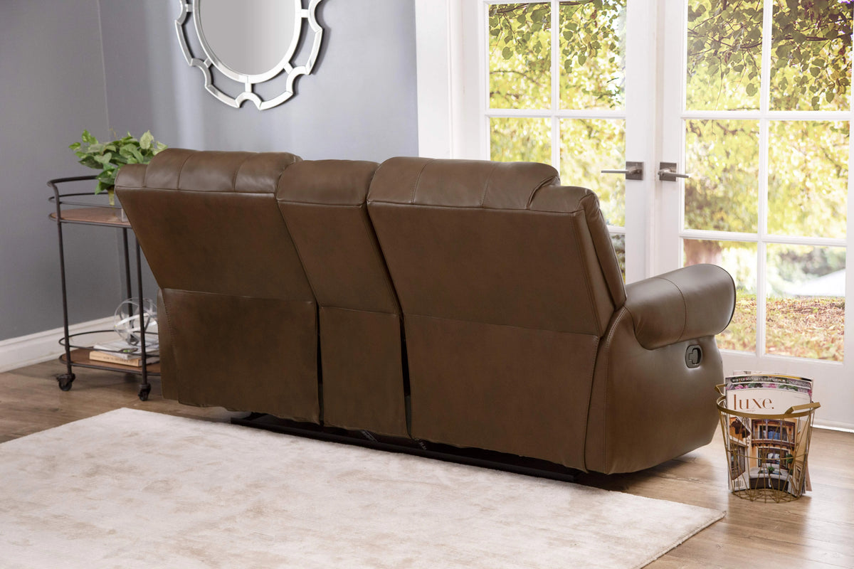 Camel Leather Reclining Loveseat T73309