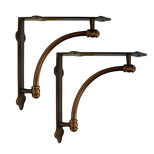 Farmhouse Industrial Shelf Brackets 9.6 Inch 2 Pack Q658540