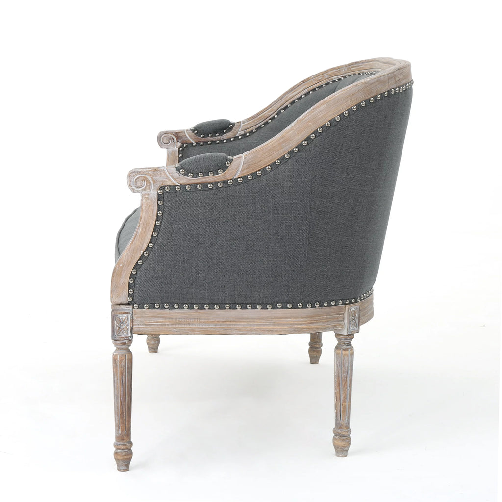 Dark Gray Fabric Loveseat W78036