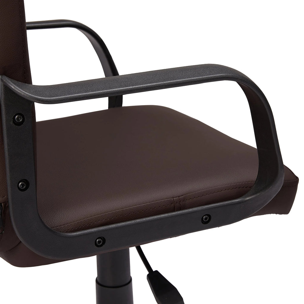 Corner Computer Desk & Chair Set, Adjustable Height Office Chair, Antique Brown Y9574