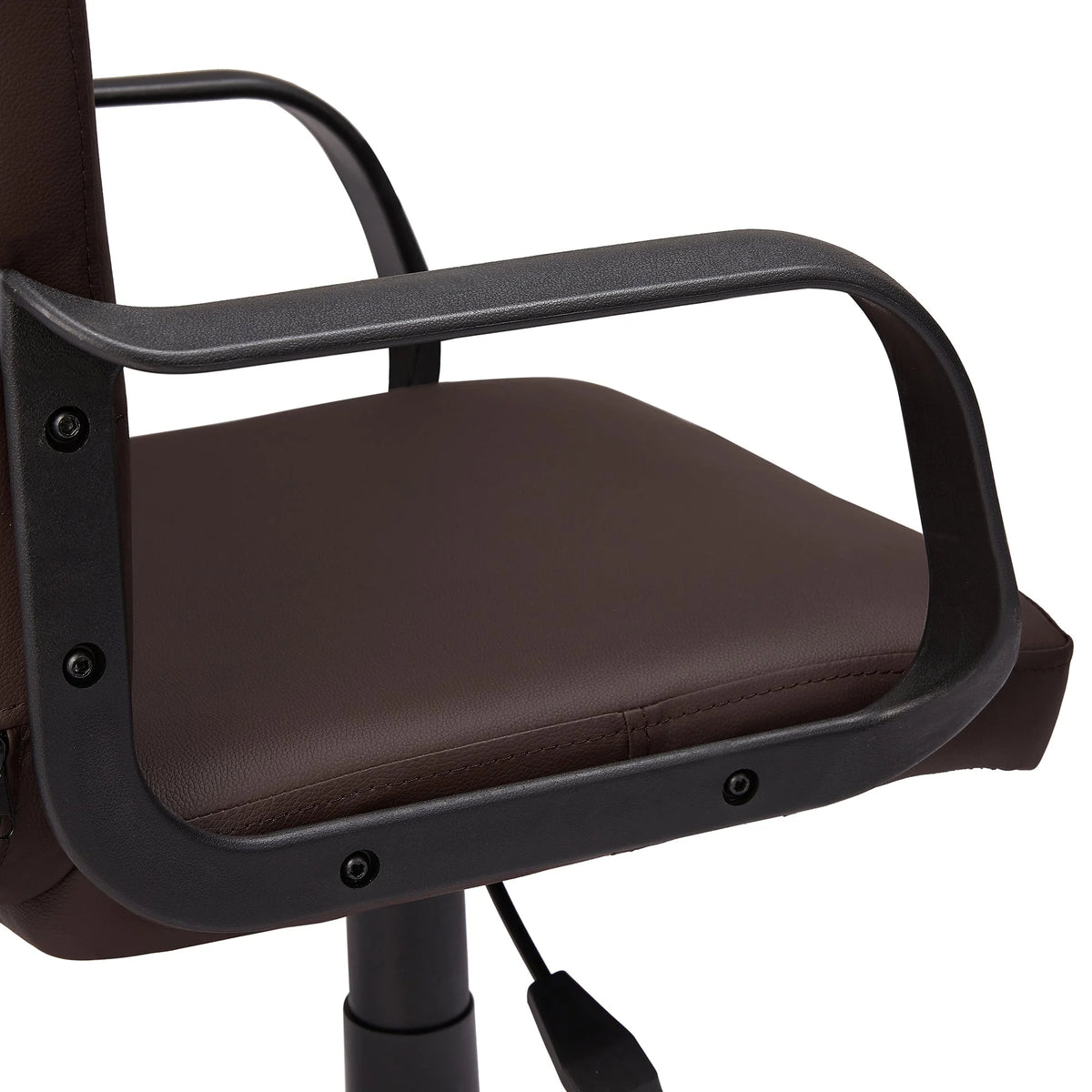 Corner Computer Desk & Chair Set, Adjustable Height Office Chair, Antique Brown Y9574