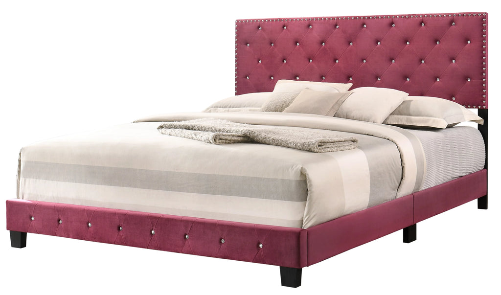 Velvet Upholstered King Bed J9032