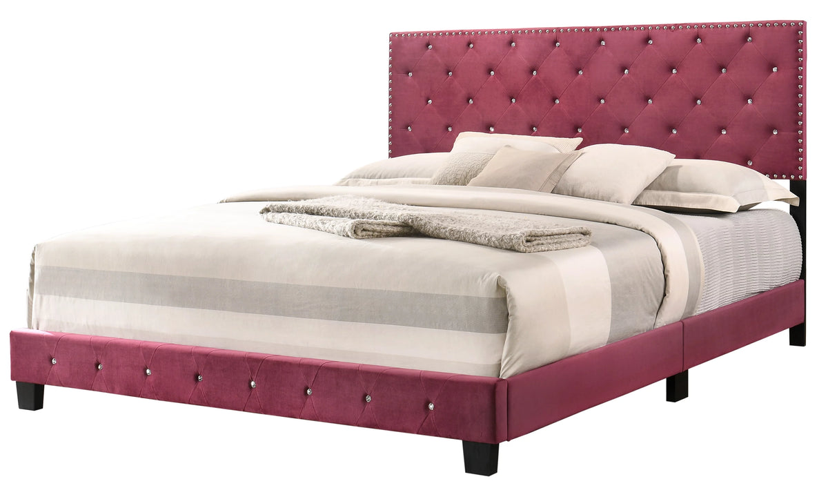 Velvet Upholstered King Bed J9032