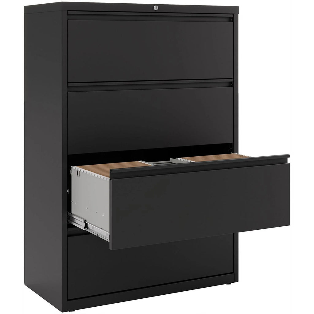 36" Wide 4 Drawer Metal Lateral File Cabinet Black E63014