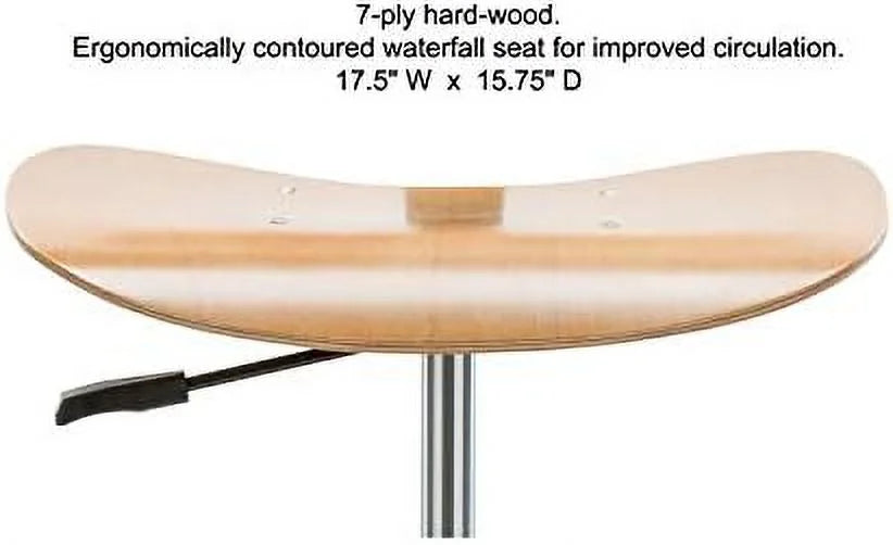 Wood Rolling Pneumatic Chair Adjustable Back and Seat L517