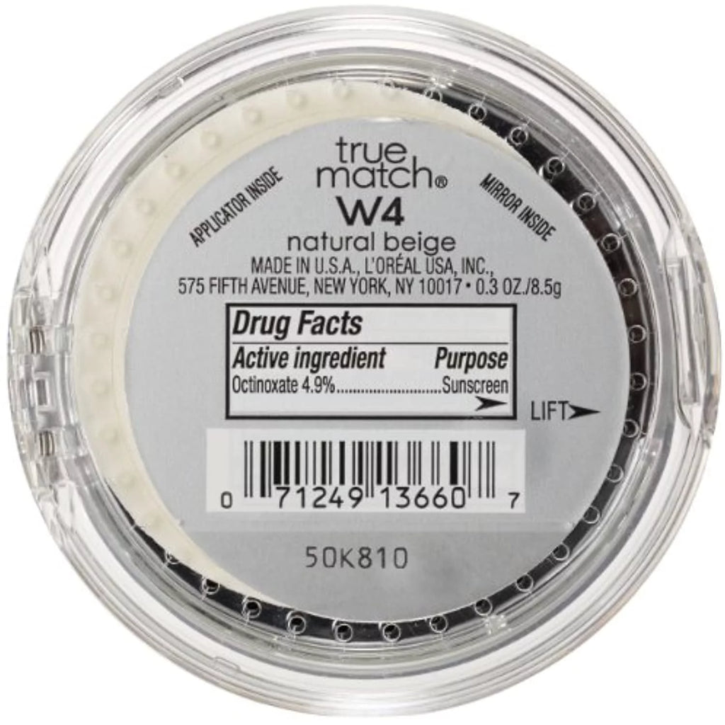 Compact Makeup, W4 Natural Beige, 0.3 Oz J231532