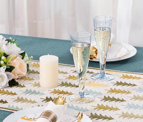 100 Pack 4.5 oz Clear Plastic Champagne Flutes U735215