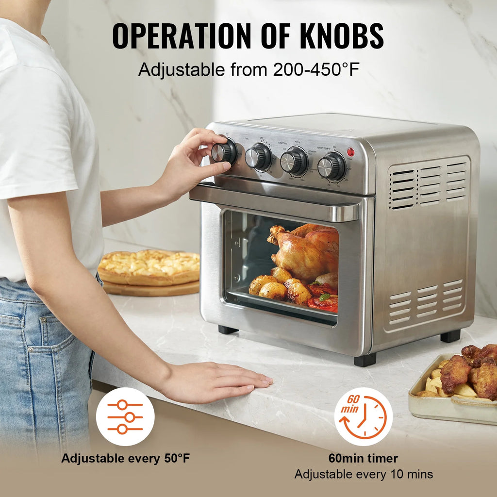 7-IN-1 Air Fryer Toaster Oven 18L Stainless Steel 1700W X9555