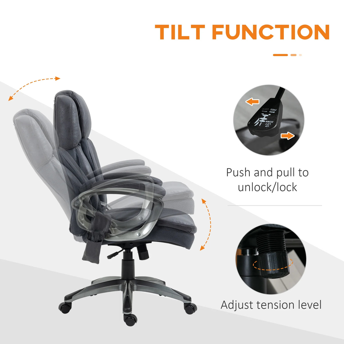 Gray Executive Office Chair with Vibration Massage R74387