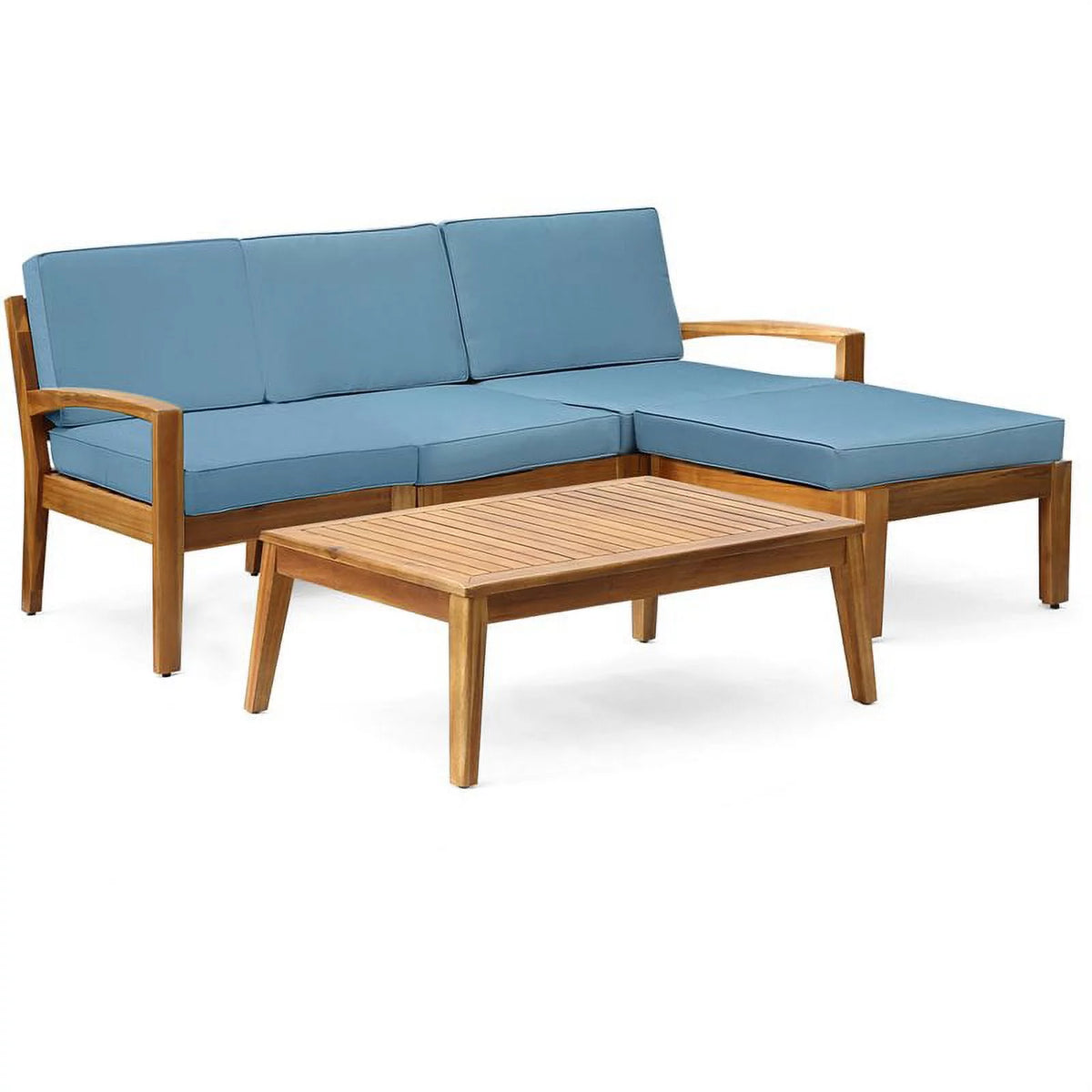 3 Seat Acacia Wood Outdoor Sofa Set Q759304