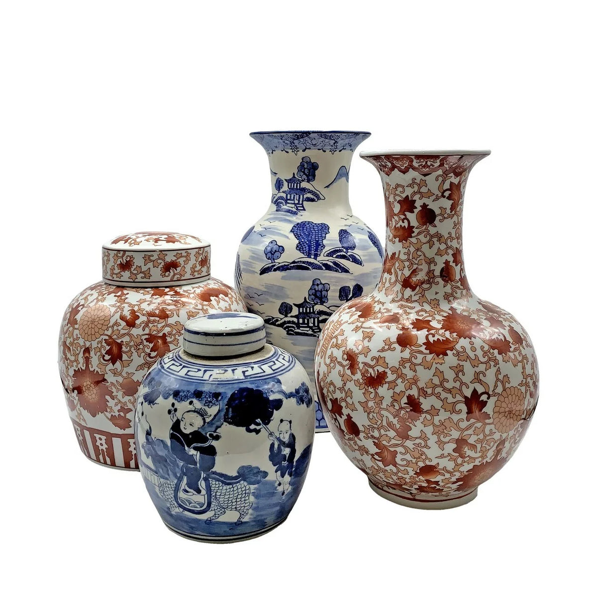 Ball Vase with Red Coral Pattern H52611