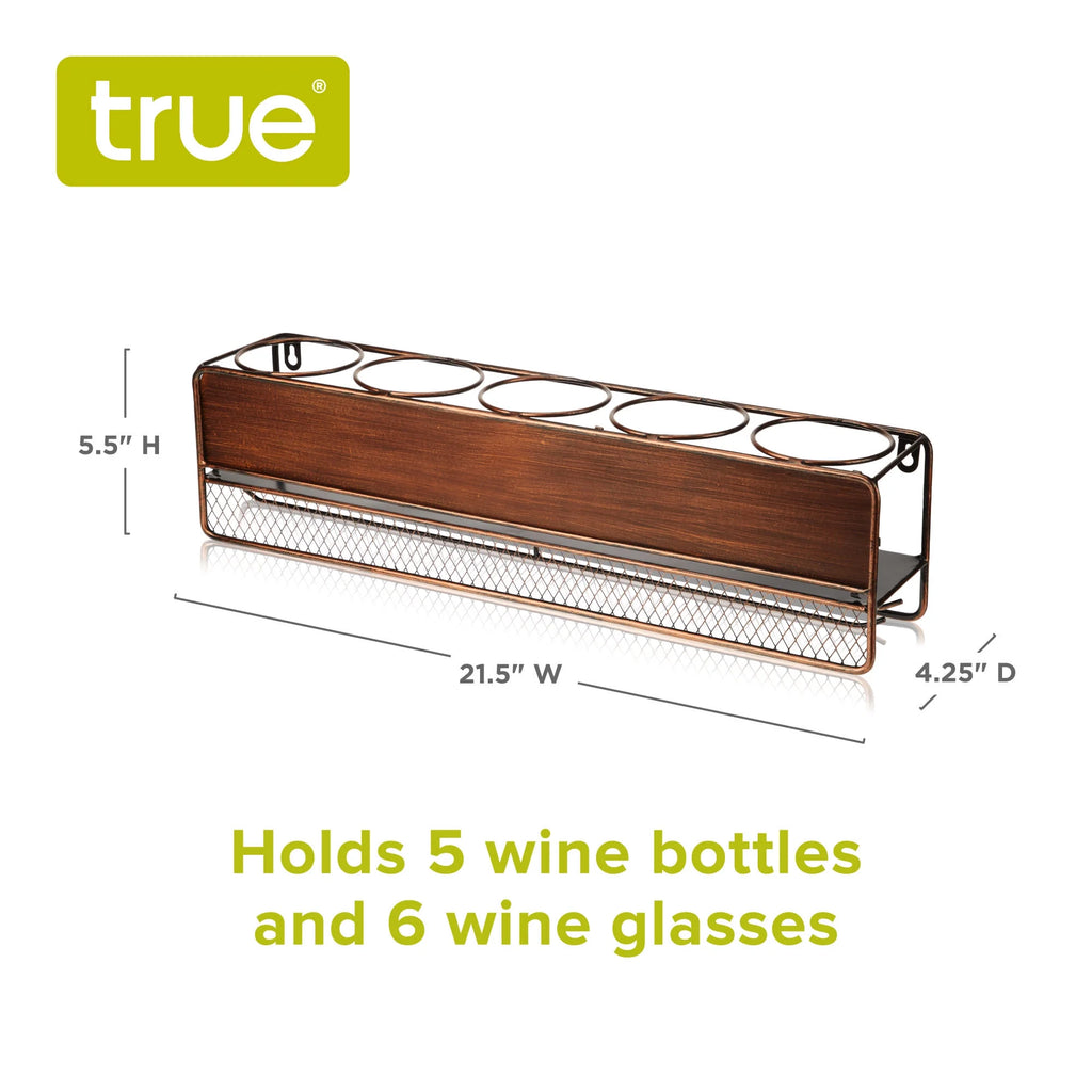 Wall Mounted Wine Shelf & Stemware Rack A361