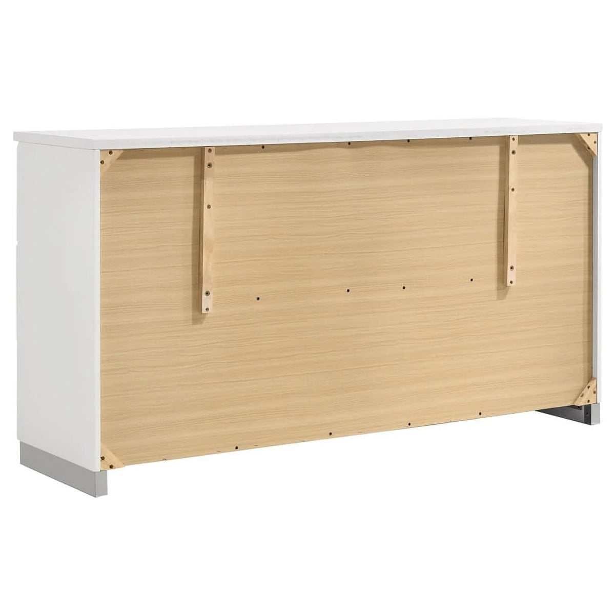 4-Piece Wood Eastern King Bedroom Set in Glossy White N83775