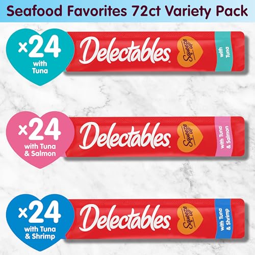 Seafood Variety Pack Squeezable Wet Cat Treats 54 Tubes Q215906