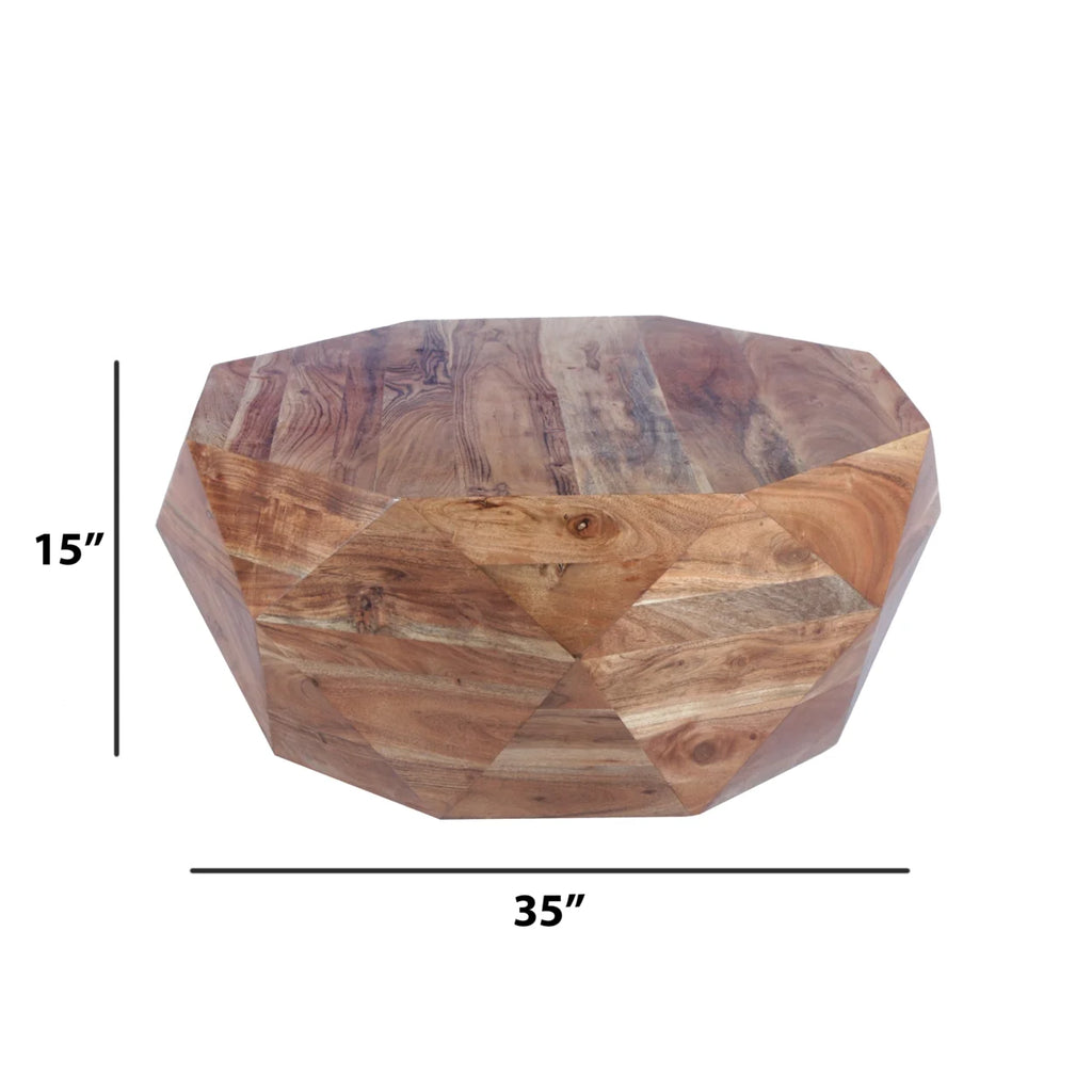 33 Inch Acacia Wood Coffee Table V950227