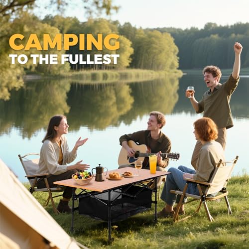 Portable Folding Aluminum Camping Table with Carry Bag Z7582