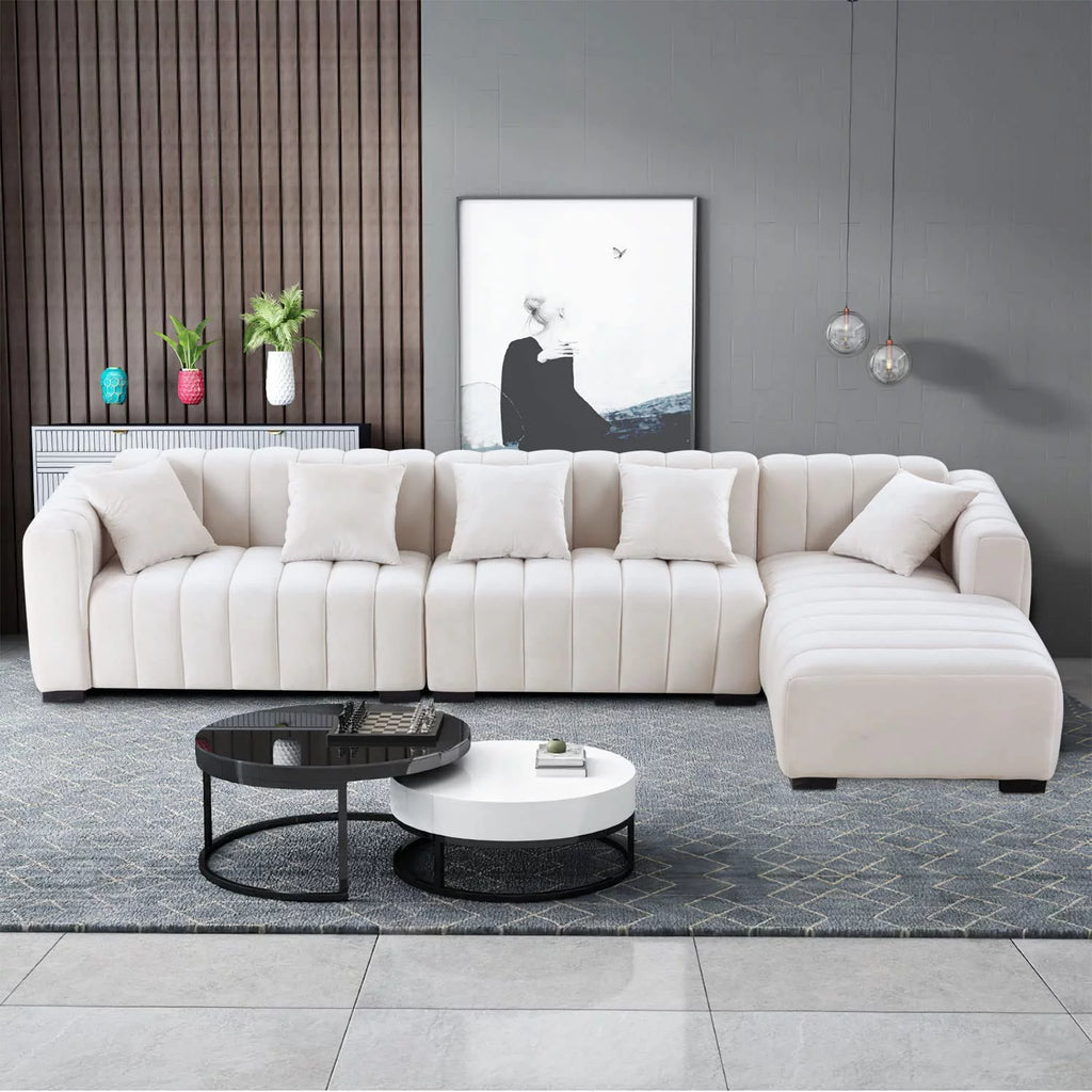 139" L Shaped Sectional Sofa with Ottoman E331
