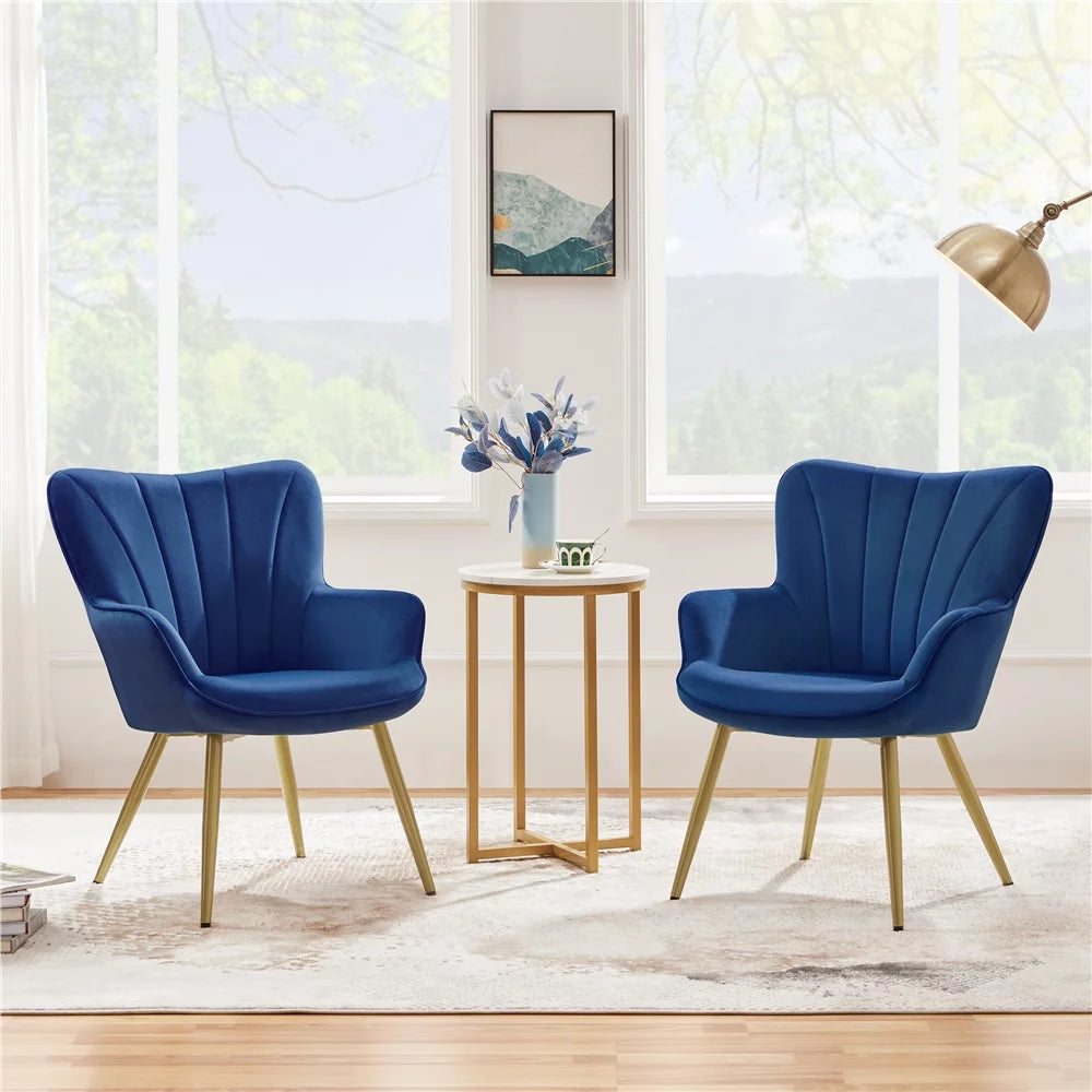 Blue Velvet Upholstered Accent Chair U975