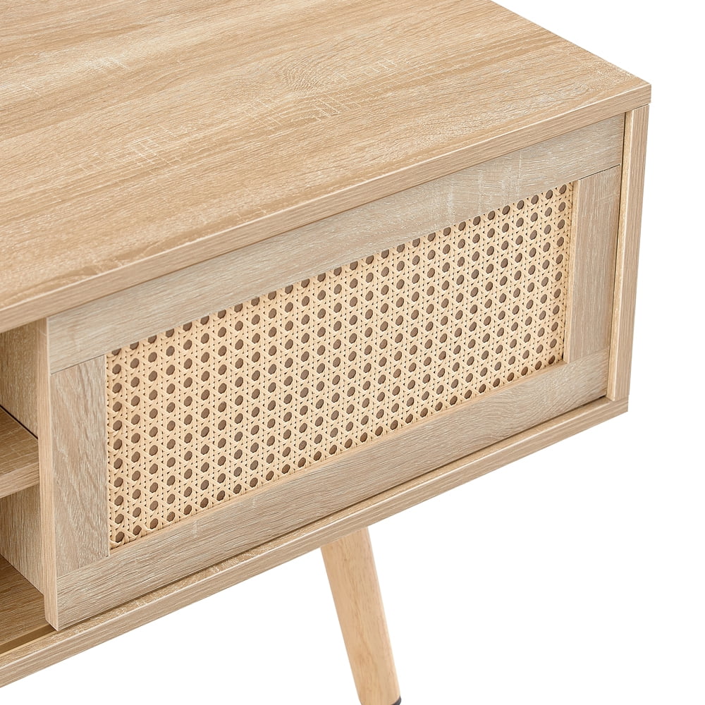 55 Inch Rattan TV Stand with Cabinet Storage V485461