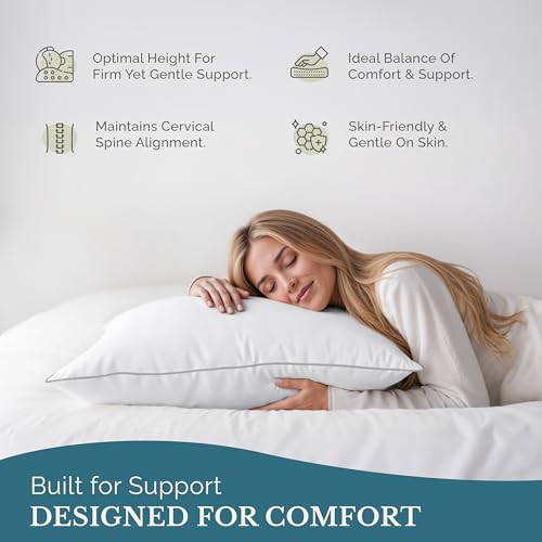King Size Bed Pillows Set of 2 White Y36684
