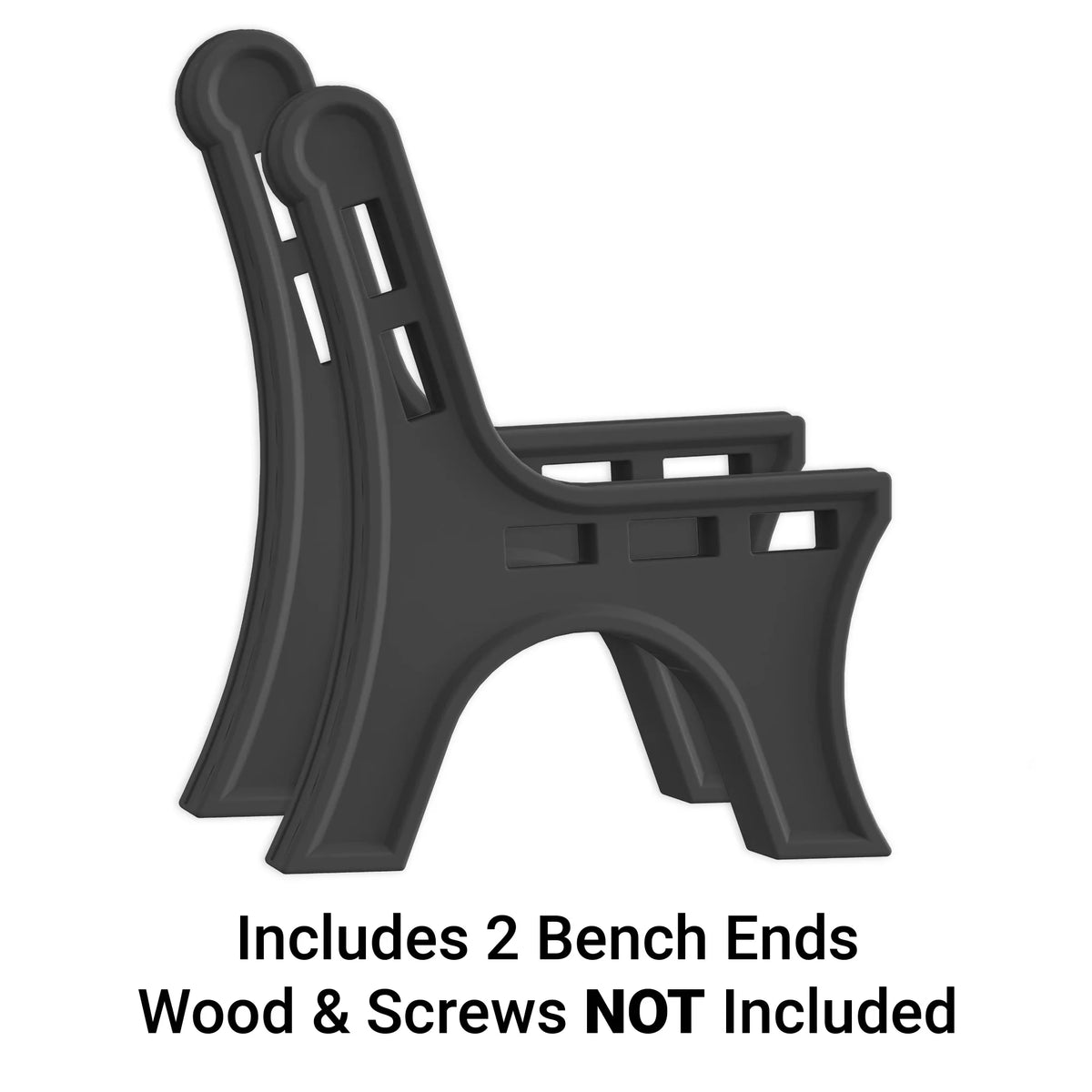 Lightweight Indoor or Outdoor Bench Ends Graphite V699899