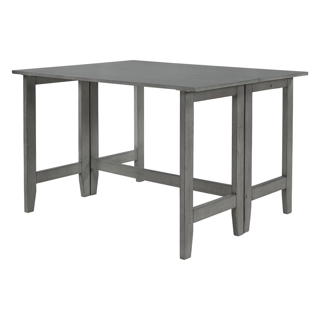 Gray Extendable Wood Dining Table with Drop Leaf J180620