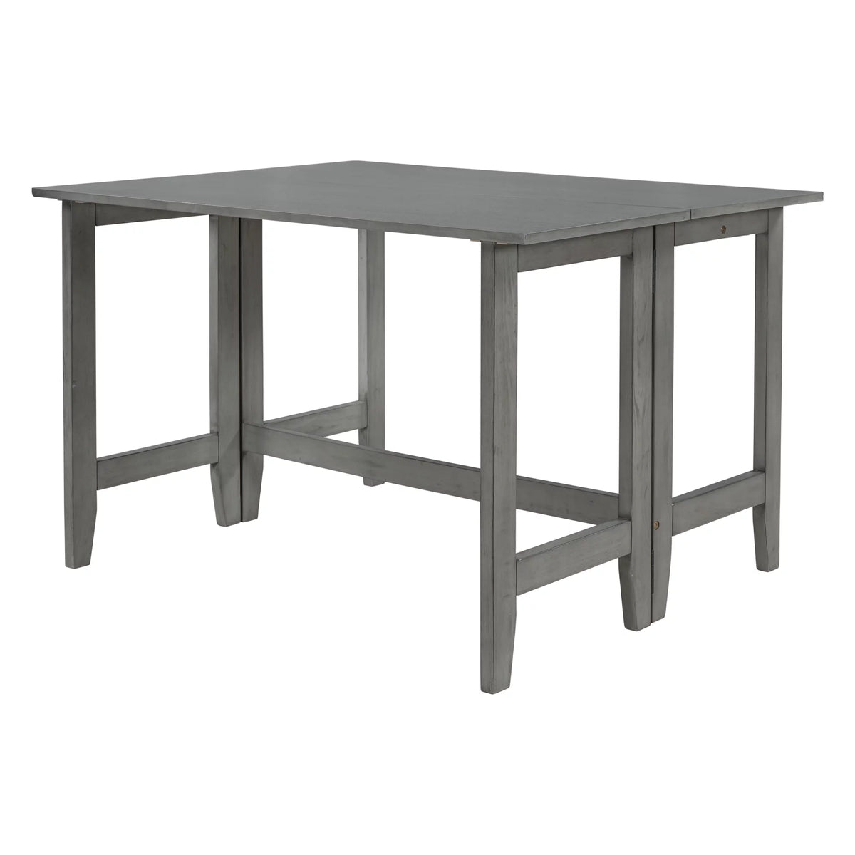 Gray Extendable Wood Dining Table with Drop Leaf J180620