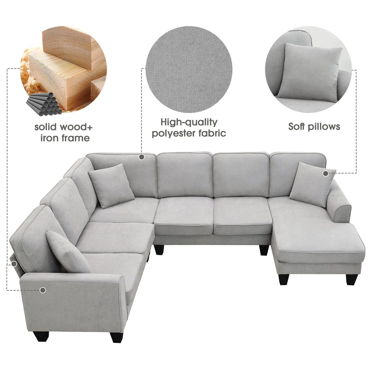 U-Shape Sectional Sofa Set C893577