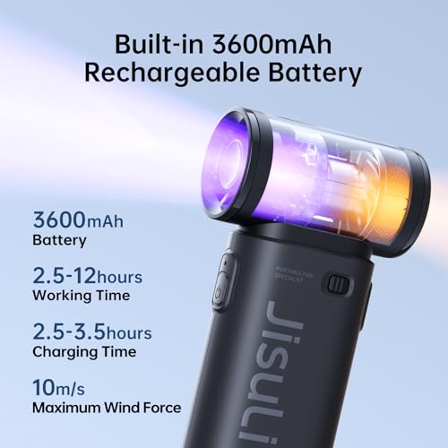 Portable Handheld Fan 5000mAh Rechargeable Black J738526