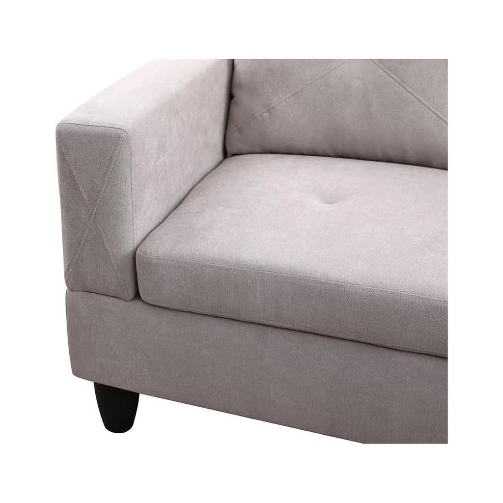 Gray L Shaped Microfiber Couch with Storage Ottoman A814