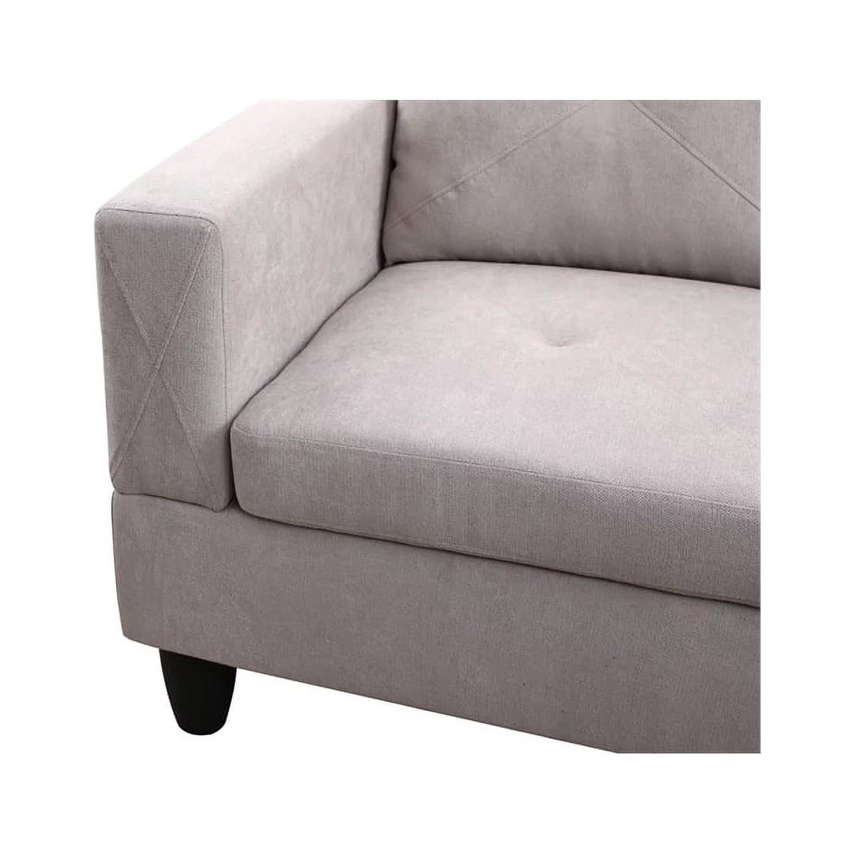 Gray L Shaped Microfiber Couch with Storage Ottoman A814