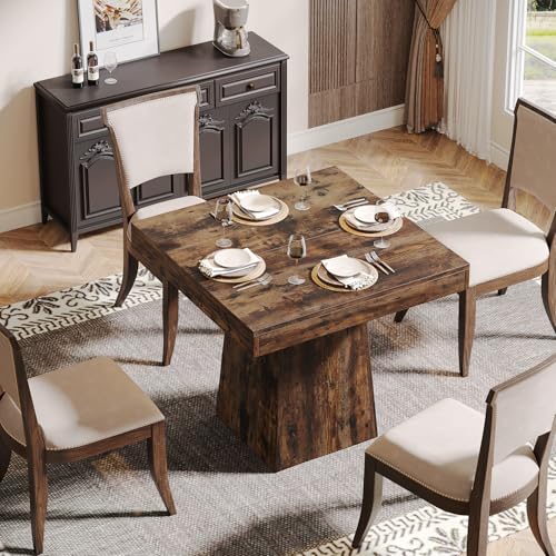 Square Dining Table for 4, 31.5-Inch Pedestal Base Table Z552