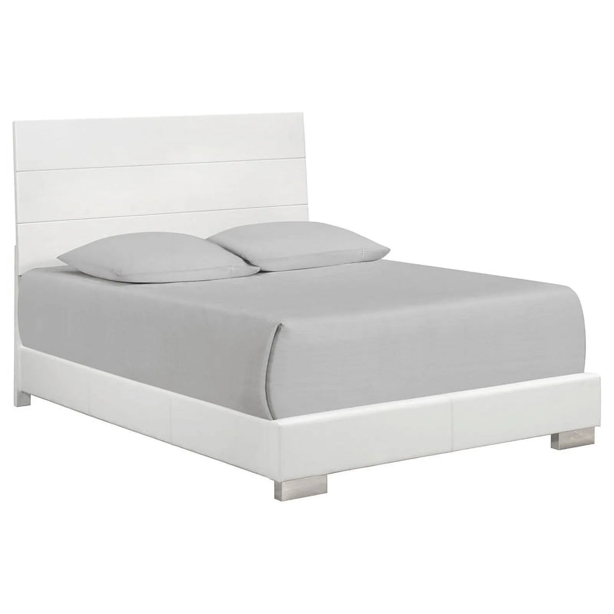 4-Piece Wood Eastern King Bedroom Set in Glossy White N83775
