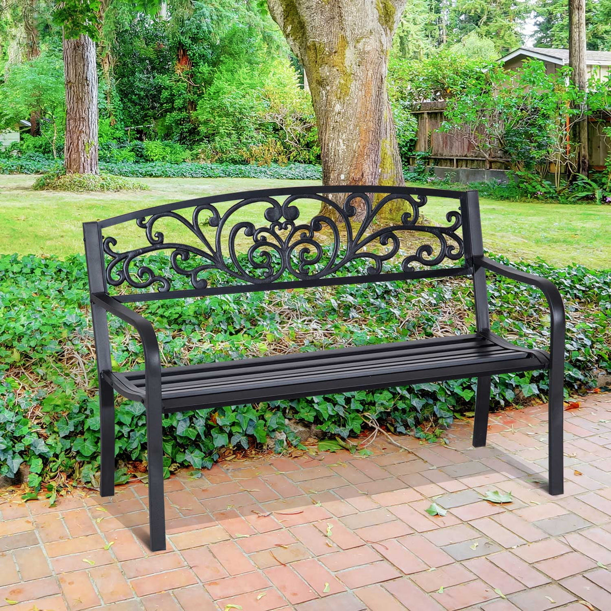 50" Steel 2 Seat Garden Bench B6663