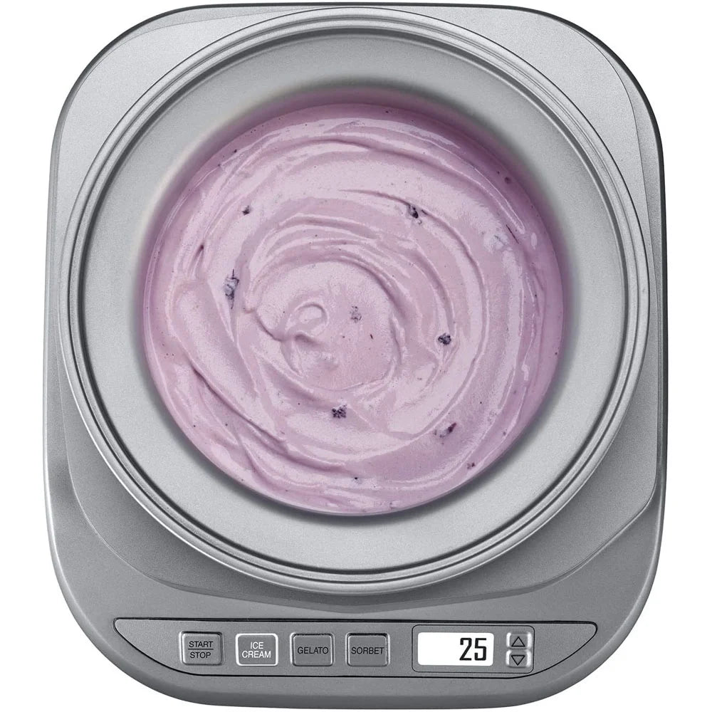 2QT Ice Cream Maker with LCD Screen Stainless Steel Y81821