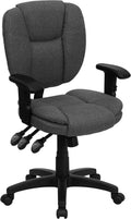 Gray Fabric Ergonomic Swivel Office Chair with Arms M347