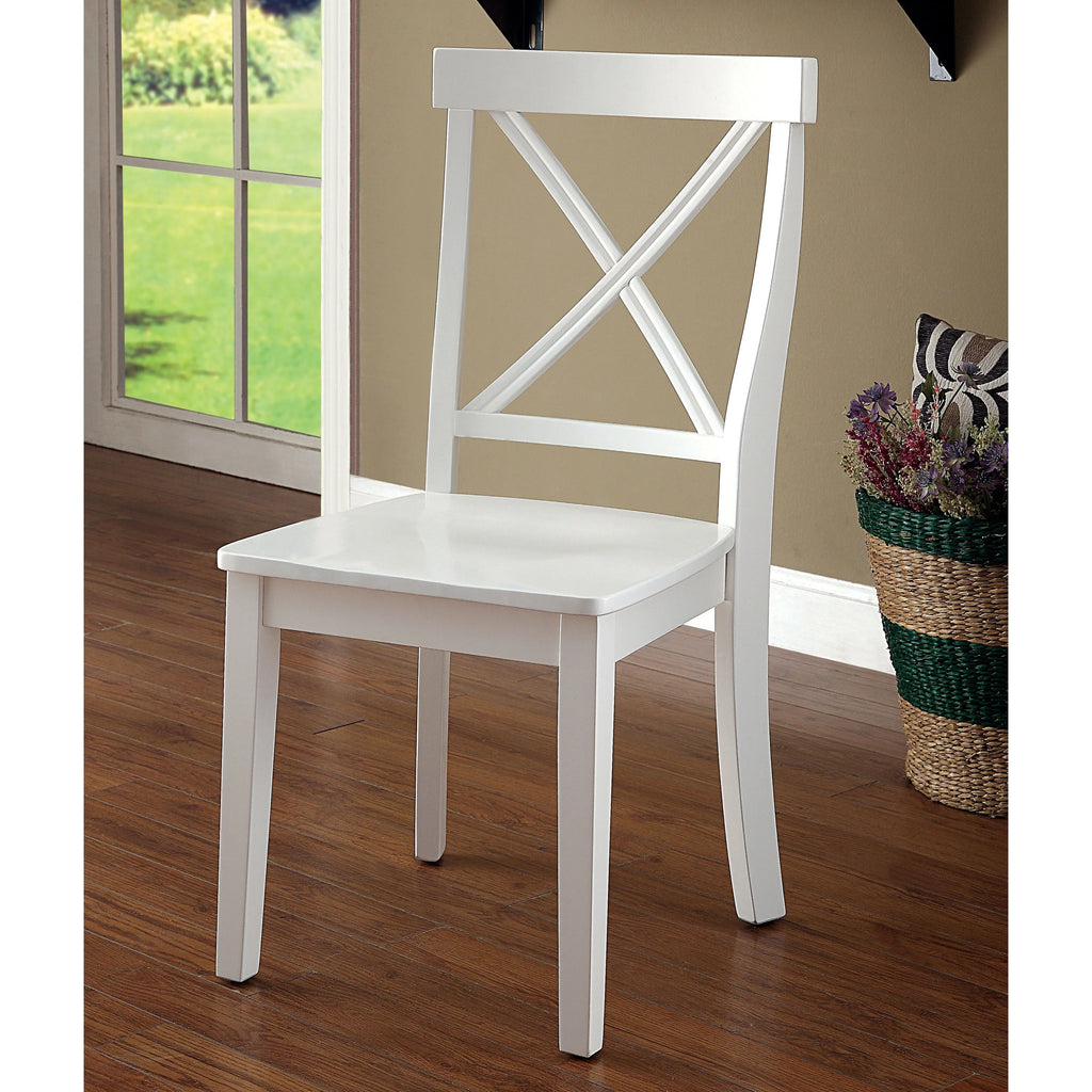 White Wood Dining Chairs Set of 2 T9988