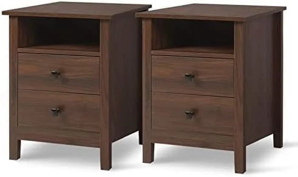 Set of 2 Wood Nightstands with Drawers J1394