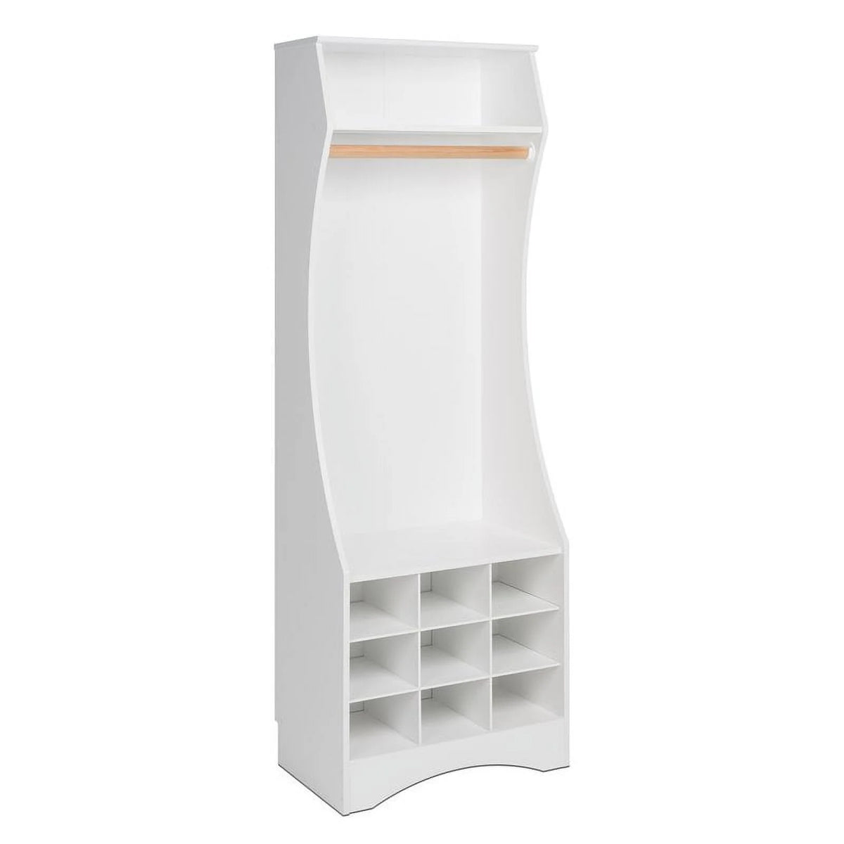 White Engineered Wood Wardrobe with Shoe Storage P13369