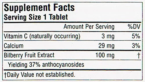 Bilberry 100 mg 120 Tablets A47680