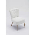 White Teddy Fabric Slipper Chair with Wooden Legs D21093