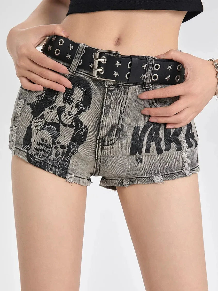 Distressed Denim Shorts H17756
