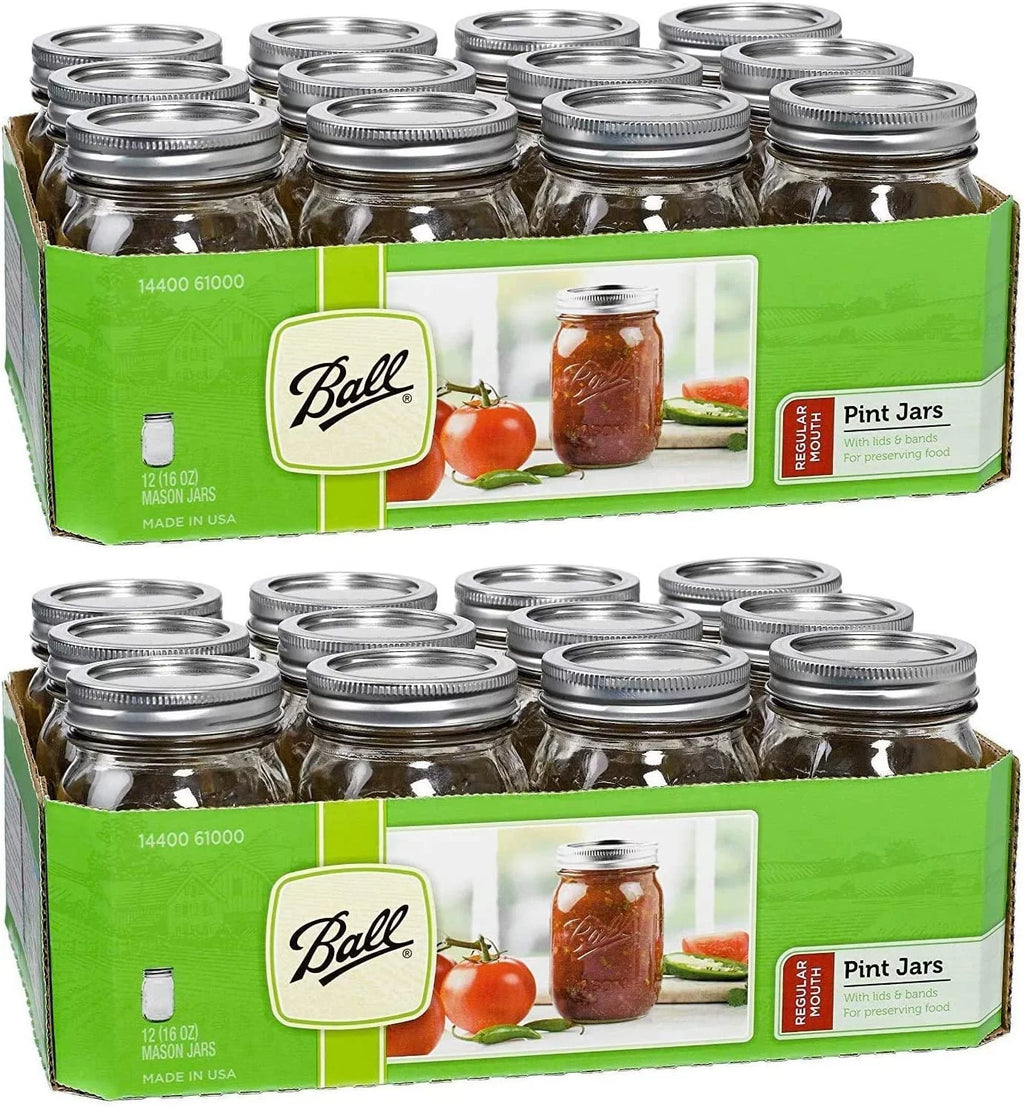 16-oz Mason Jar with Lids and Bands Pack of 24 U879005