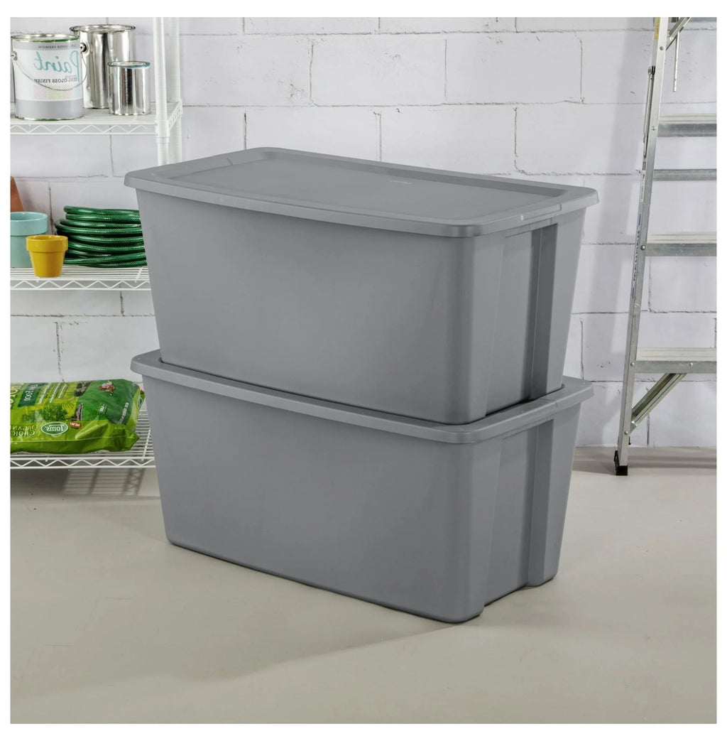 50 Gallon 2 Pack Extra Large Plastic Storage Tote with Lids K794