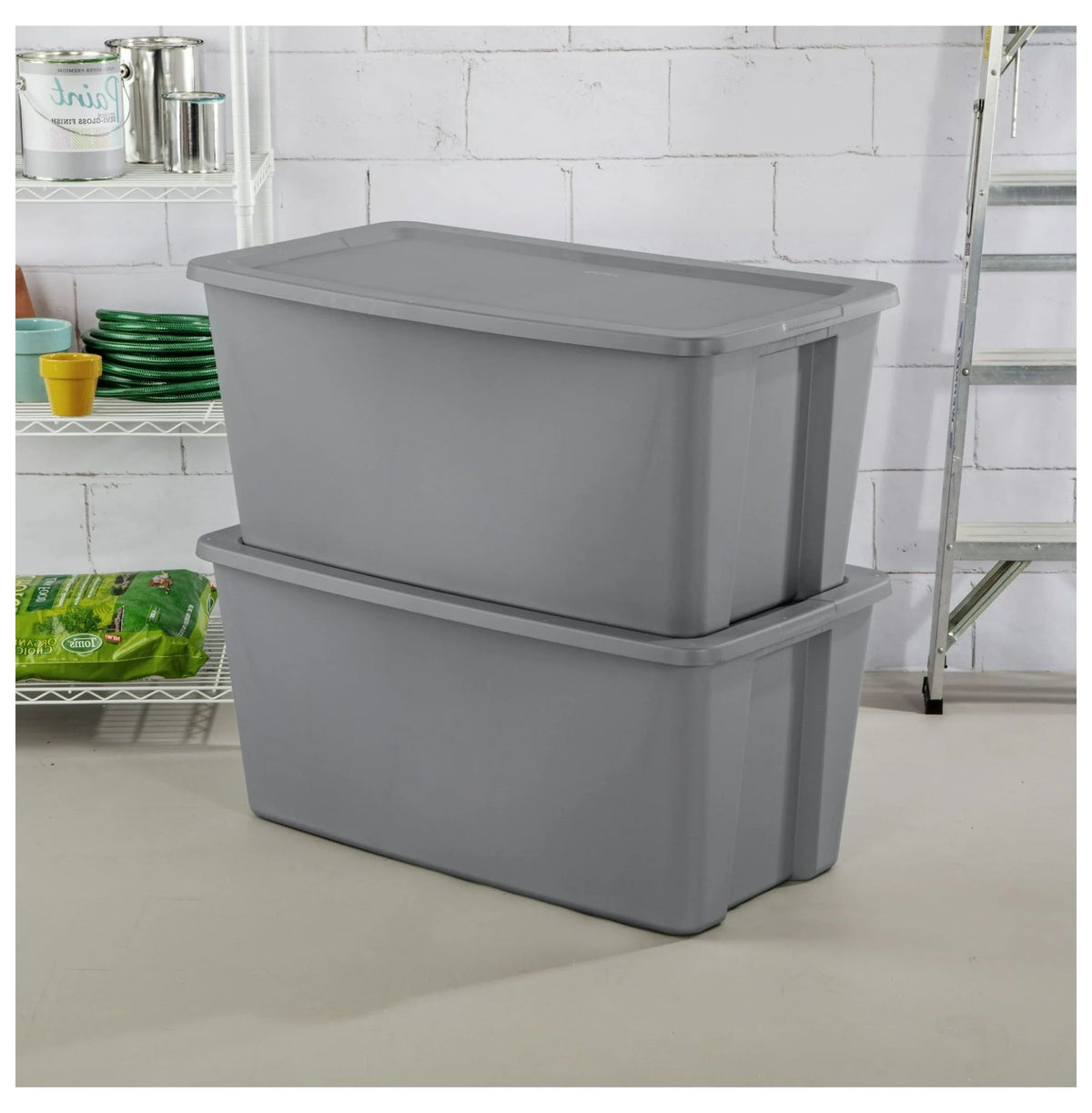 50 Gallon 2 Pack Extra Large Plastic Storage Tote with Lids K794