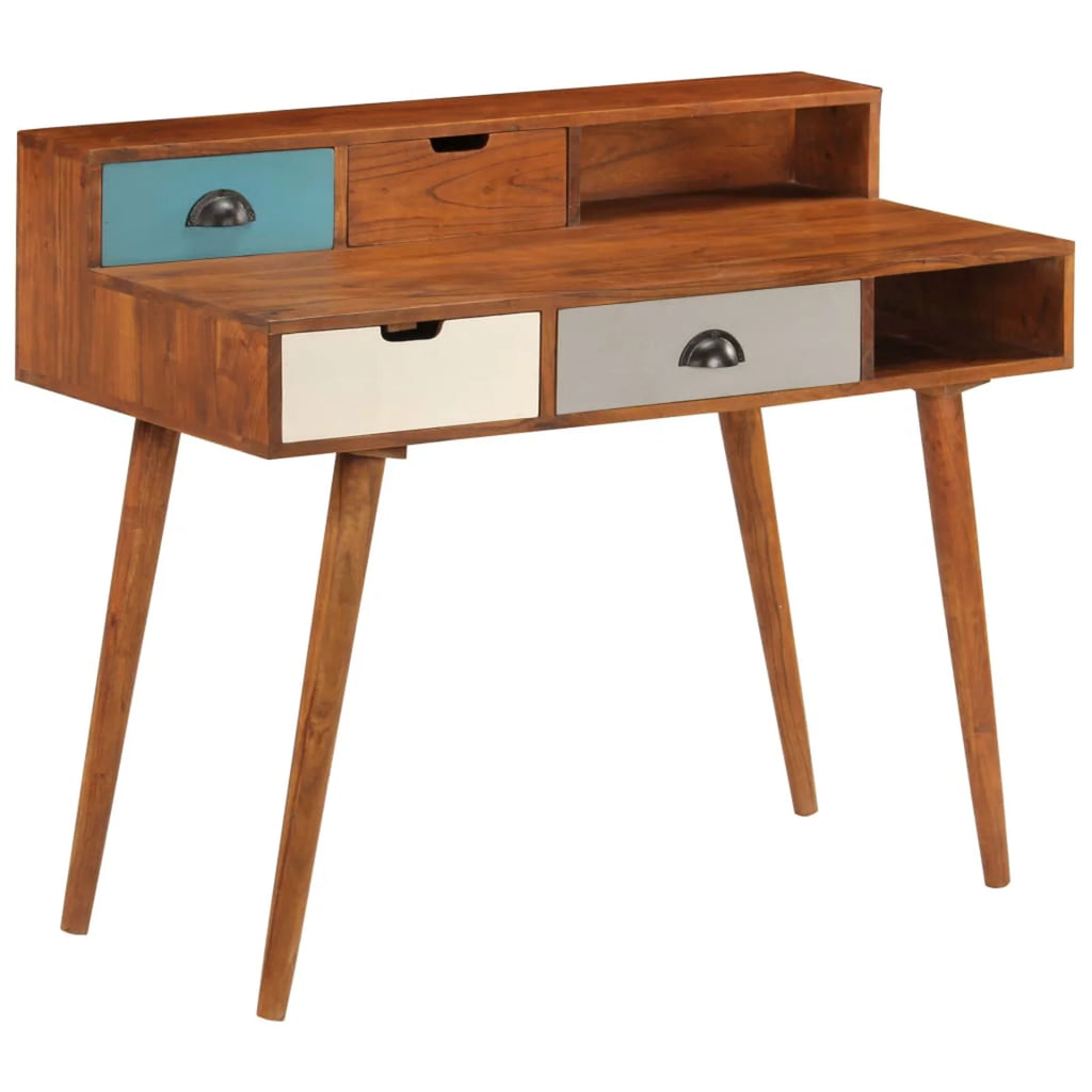 Acacia Wood Writing Desk with 4 Drawers M837530