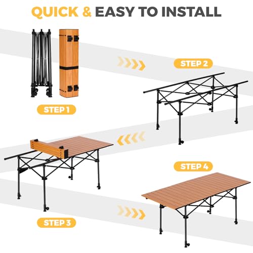 Portable Folding Aluminum Camping Table with Carry Bag Z7582